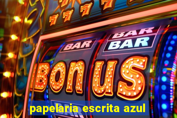papelaria escrita azul