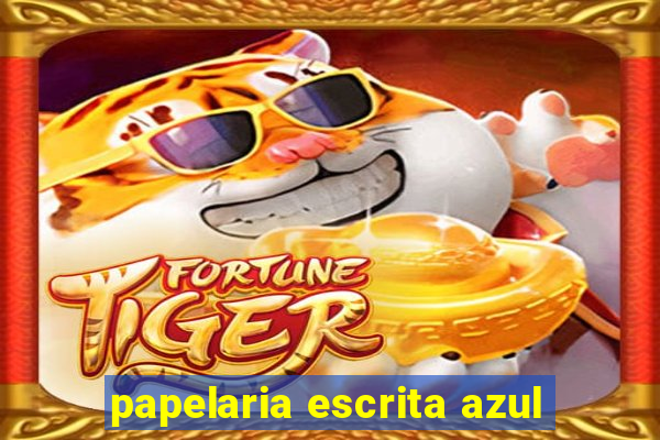 papelaria escrita azul