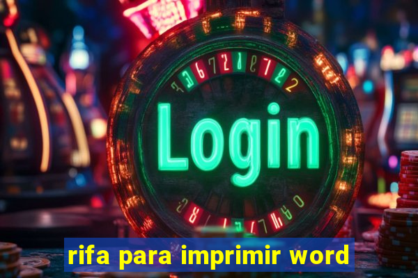 rifa para imprimir word