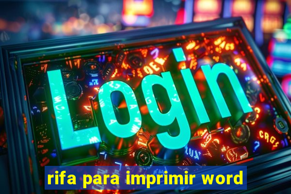 rifa para imprimir word