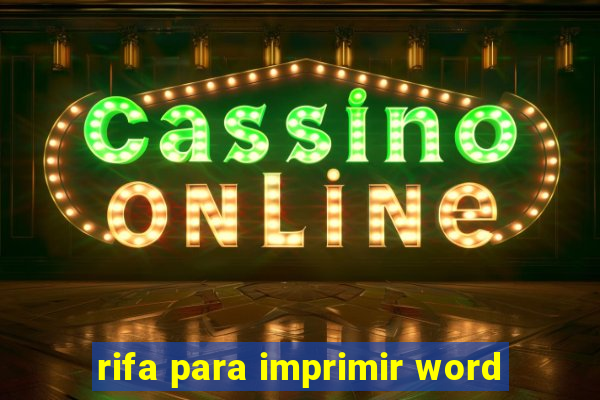 rifa para imprimir word