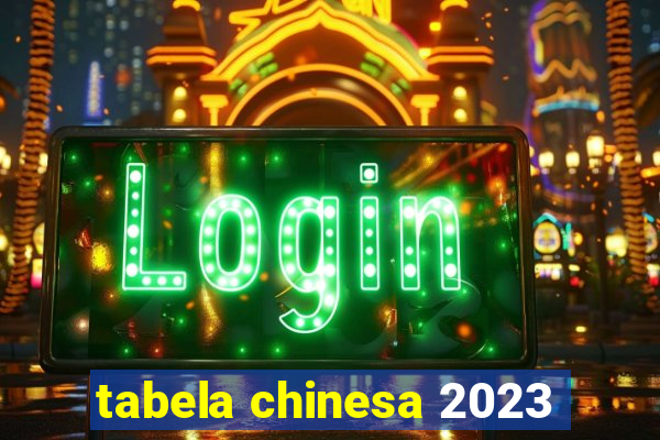 tabela chinesa 2023