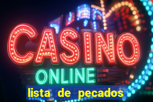 lista de pecados para confessar